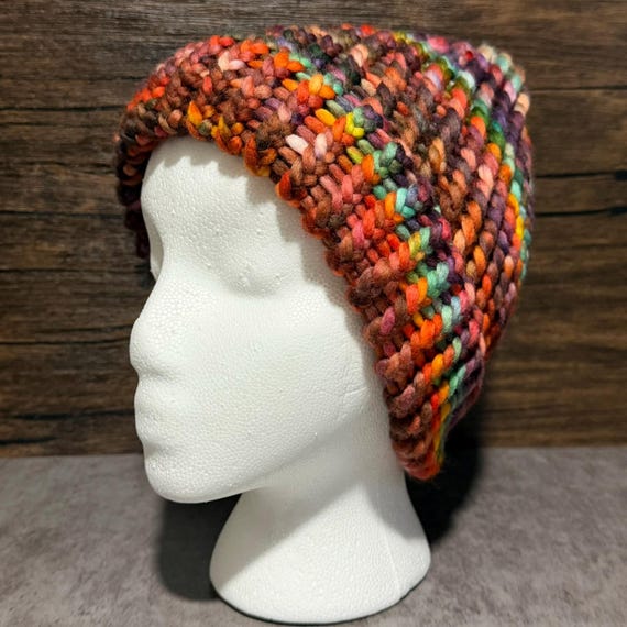 Potion Party Kids Hat Handmade Merino Wool Colorful Knit Hat Warm Unique Winter Hat