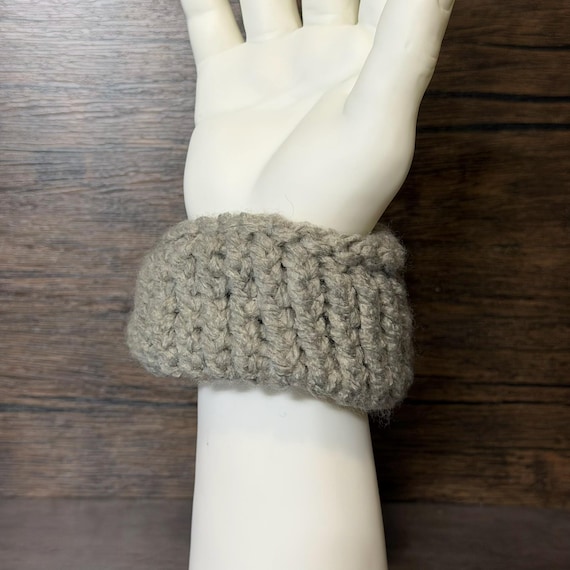 Morning Mist Handmade Gray Knit Scrunchie Soft Hair Tie Cozy Everyday Neutral Accessory Gift