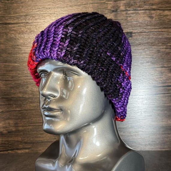 Halloween Night Knit Hat Handmade Spooky Autumn Beanie Colorful Seasonal Warm Accessory