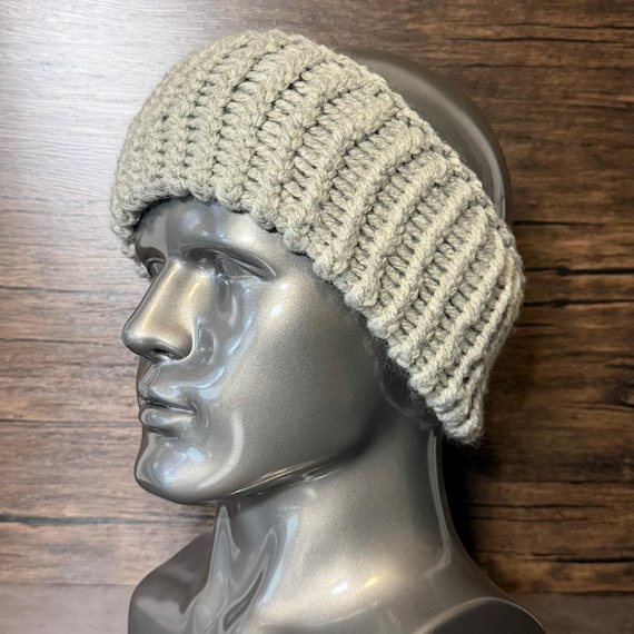 Handmade Heather Gray Knit Head Wrap Ear Warmer – Cozy Winter Accessory