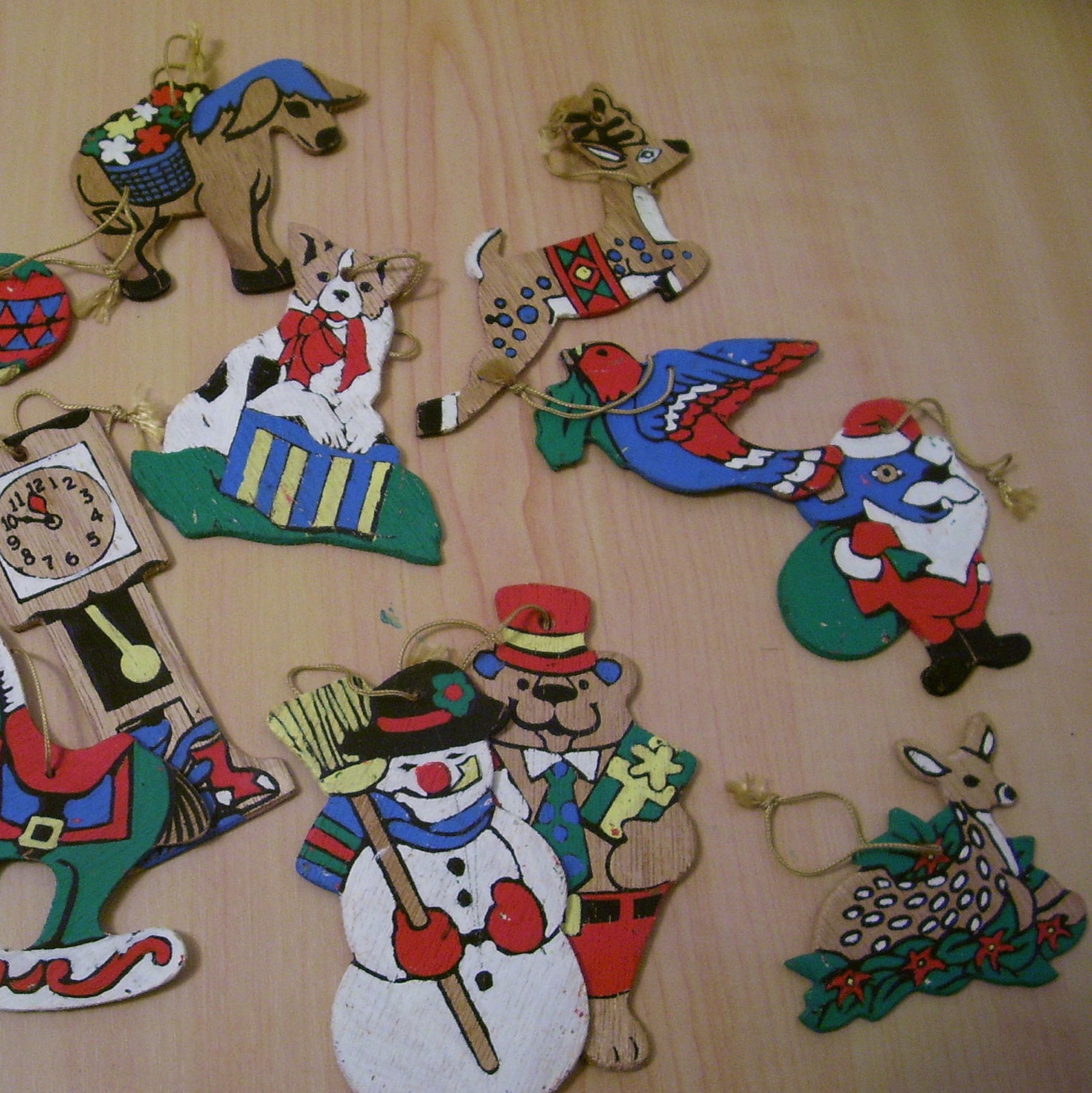Set of 12 Wooden Christmas Ornaments Paint by Number Ornaments Etsy