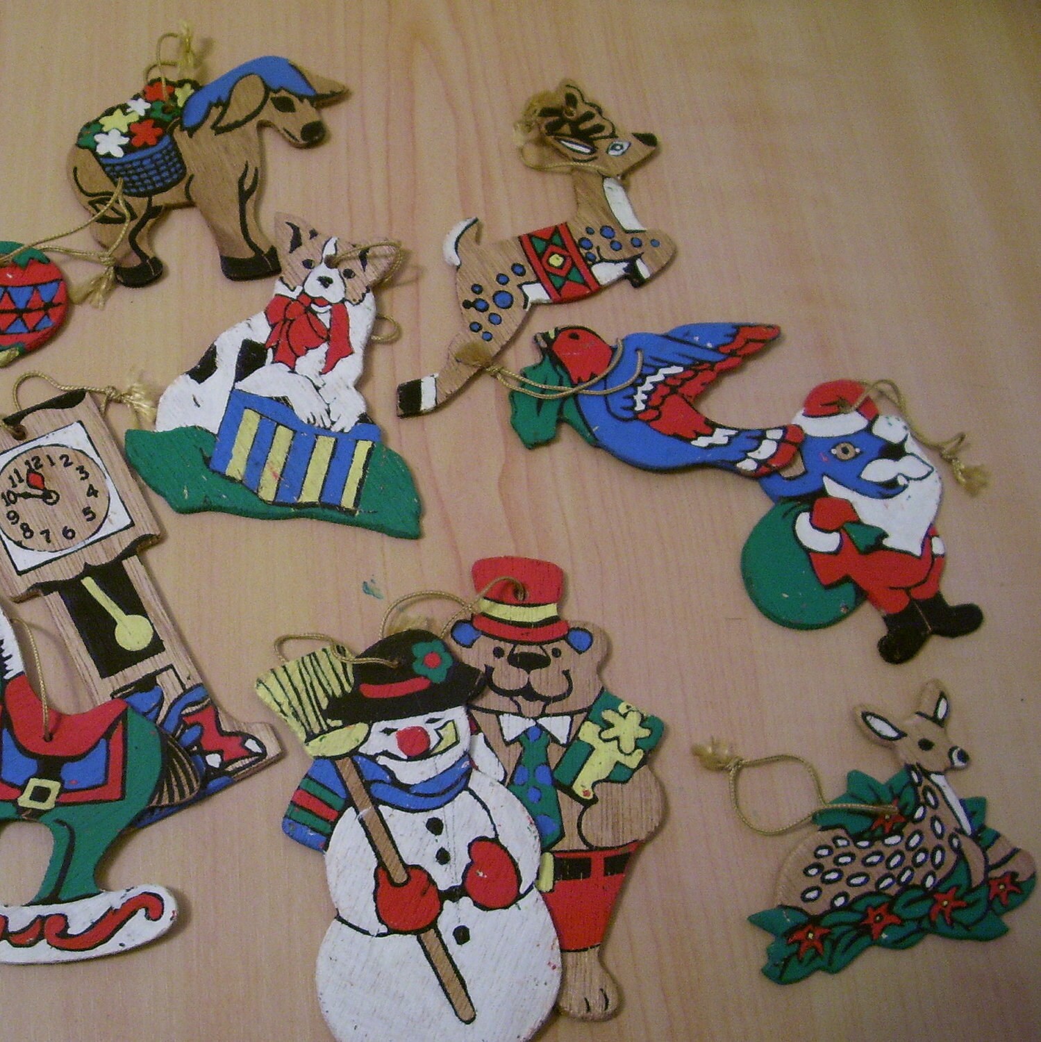 Set of 12 Wooden Christmas Ornaments Paint by Number Ornaments Etsy