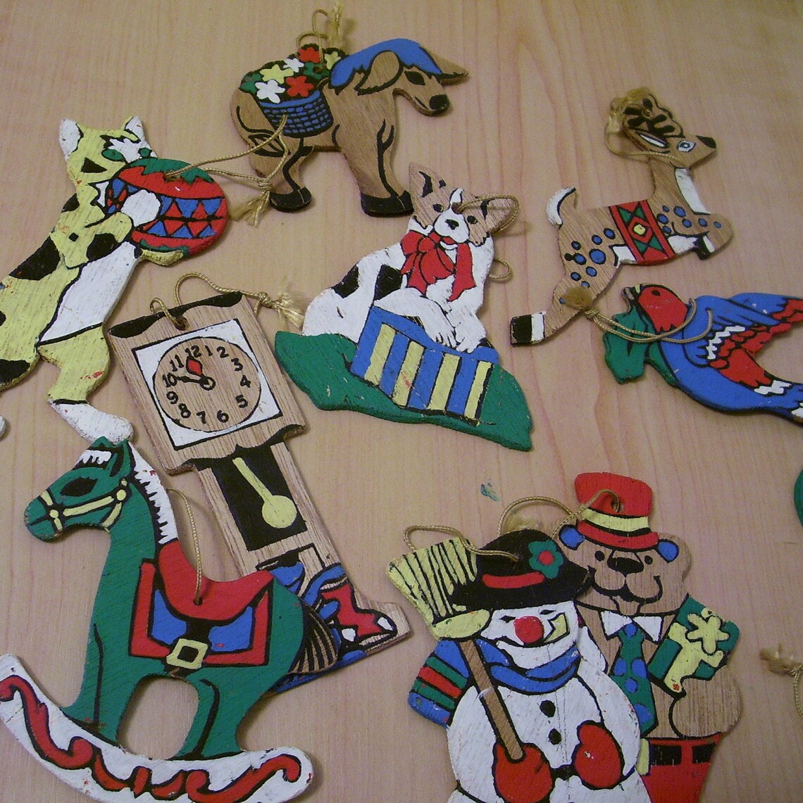 Set of 12 Wooden Christmas Ornaments Paint by Number Ornaments Etsy