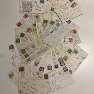 20 or 40 Vintage Used Posted Postcards Random Mixed USED Choose Amount Most with Stamps Postmarks Pack Set Junk Journal Authentic Craft image 1