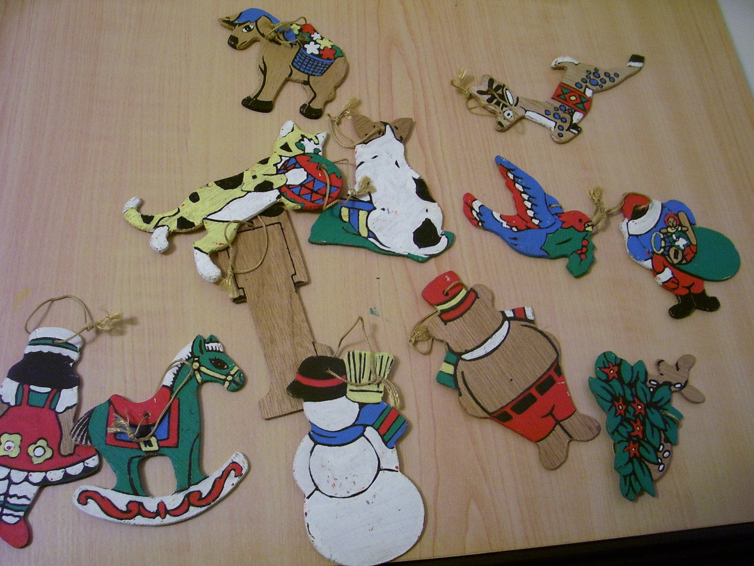 Set of 12 Wooden Christmas Ornaments Paint by Number Ornaments Etsy