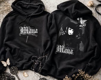 Mana Sama Gothic Hoodie, Malice Mizer Visual Kei Japanese Gothic Lolita Pullover, Front & Back Graphic Hoodie, Unisex Alternative Streetwear