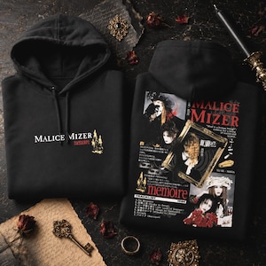Malice Mizer Memoire Hoodie, Japanese Visual Kei Hoodie, Gothic J-Rock Band Pullover, 90s Vkei Streetwear, Graphic Unisex Alternative Hoodie image 1