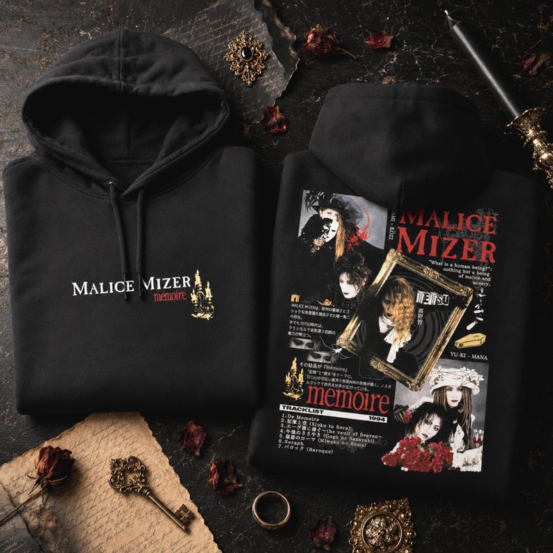 Malice Mizer Memoire Hoodie, Japanese Visual Kei Hoodie, Gothic J-Rock Band Pullover, 90s Vkei Streetwear, Graphic Unisex Alternative Hoodie image 1