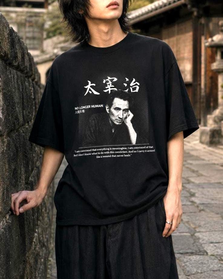 Osamu Dazai T-shirt, Japanese Literature Tee, Dark Academia Shirt
