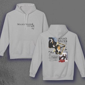 Malice Mizer Memoire Hoodie, Japanese Visual Kei Hoodie, Gothic J-Rock Band Pullover, 90s Vkei Streetwear, Graphic Unisex Alternative Hoodie Sport Grey