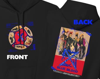 X Japan Blue Blood Hoodie, Visual Kei Band Sweatshirt, Vintage Japanese Rock Pullover, 80's Inspired Hoodie, J-Rock Fashion, Alt Streetwear