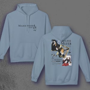 Malice Mizer Memoire Hoodie, Japanese Visual Kei Hoodie, Gothic J-Rock Band Pullover, 90s Vkei Streetwear, Graphic Unisex Alternative Hoodie Stone Blue