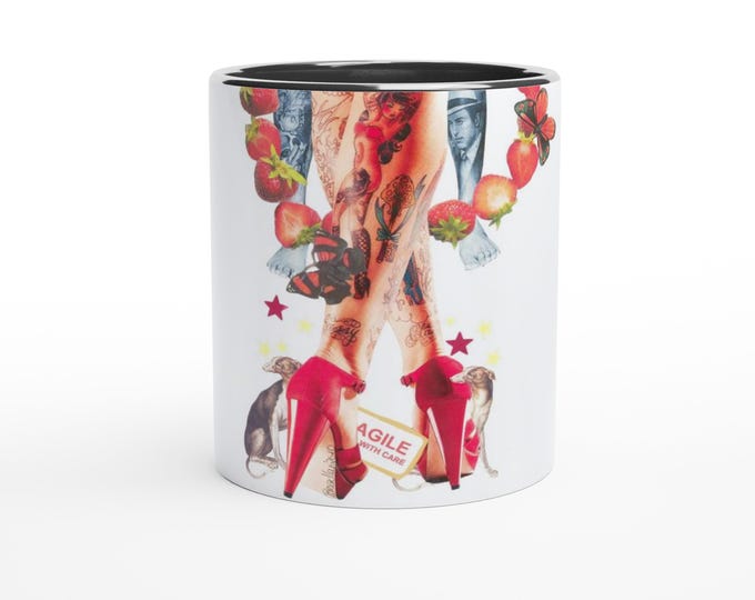 Featured listing image: LOVE ... Stars & Stilettos! - Wrapped Print on White 11oz Ceramic Mug with optional Colour Inside
