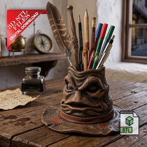 Wizarding Sorting Hat Pencil Holder | Magic School Desk Organizer (STL File)