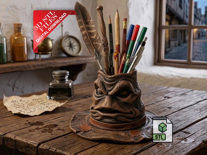 Wizarding Sorting Hat Pencil Holder | Magic School Desk Organizer (STL File) image 1