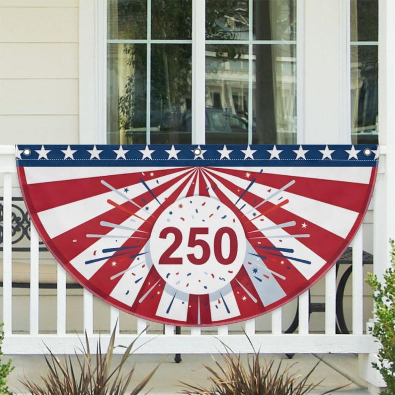 Patriotic Bunting Flag 250th Anniversary – USA 1776 2026 Porch Railing ...