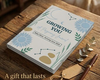 Pregnancy Journal Personalized Hardcover - Celestial Bump to Baby Keepsake, Expecting Mom Gift