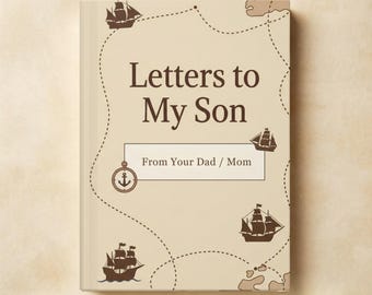 Personalized Son Journal, Vintage Adventure Map Keepsake Book