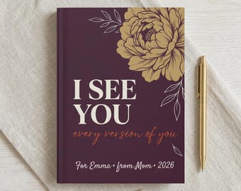 Personalized Daughter Journal, Floral Hardcover Notebook, Keepsake Gift from Mom