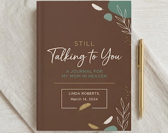 Mom in Heaven Journal Personalized Hardcover - Grief Memorial Keepsake, Loss of Mother Sympathy Gift