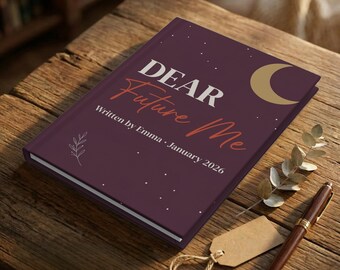 Dear Future Me Journal, Personalized Future Self Notebook, Custom Name Reflection Diary, Inspirational Writing Journal Gift