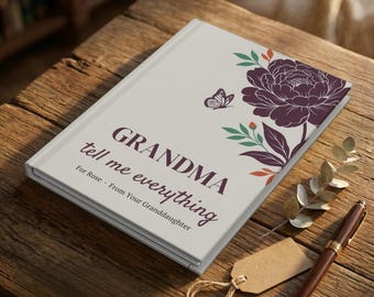 Personalized Grandma Memory Journal Gift, Nana Gigi Mimi Custom Grandmother Story Book, Tell Me Everything Keepsake From Granddaughter