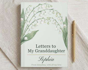 Personalized Letters to Granddaughter Journal, Hardcover Keepsake Notebook, Grandma Gift