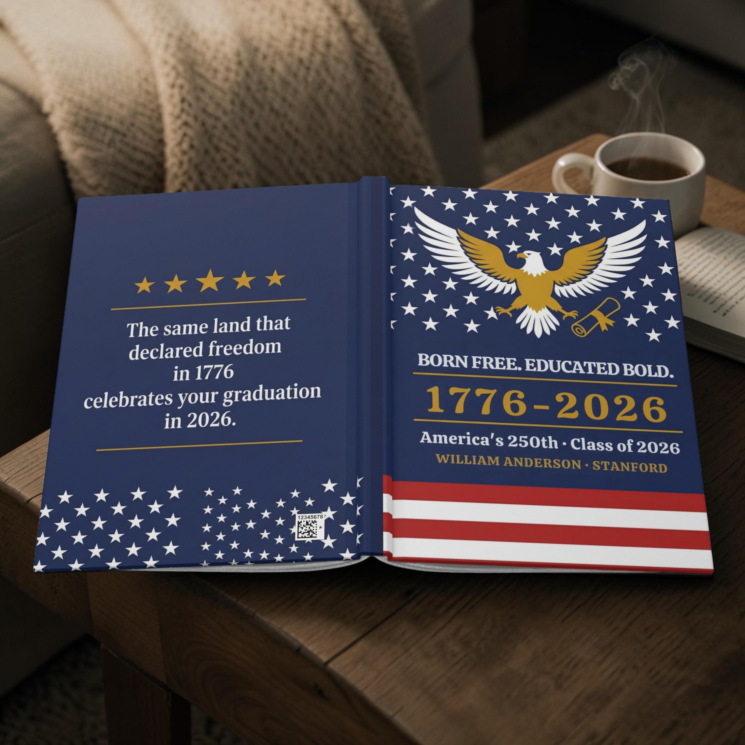 Class of 2026 Patriotic Graduation Journal – Born Free Educated Bold ...