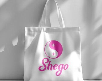 Comfortable and Stylish White & Pink Canvas Shego Tote Bag