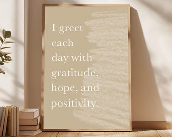 Beige Positive Affirmation Typography Quote Poster