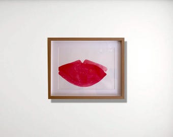 Original One of a Kind Illustration by Artist Shego; “Red Lips”