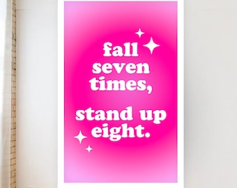 Inspirational Positive Affirmation Typography Poster on Failure and Standing Back Up