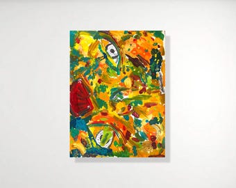 One of a Kind Original Modern Painting Abstract by Artist Shego; "The Face"