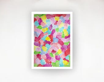 Original Colourful Abstract Painting by artist Shego: "Aura Fields".