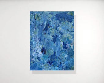 Beautiful Blue Nature Painting by artist Shego; "Water Currents"