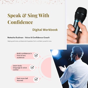 Arbetsbok för självförtroende i tal och sjung, röstcoachning, talförberedelser, förberedelser inför audition (digital nedladdning)
