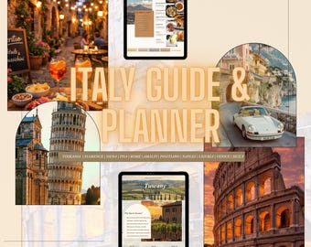 Italy Travel Guide Planner, Rome Florence Venice, Tuscany Amalfi Coast (Digital Download)