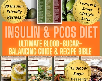 PCOS Diet Plan and Anti Androgenic Food List 30 PCOS Recipes Insulin Resistance Hormone Balancing Low gi Meal Plan Ovarian Support PDF
