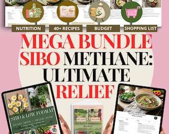 SIBO Methane Mega Bundle Low Fermentation Diet and Low foodmap 40 Recipes Gut Motility IMO Constipation Relief Leaky Gut Detox PDF