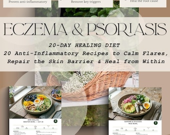 Eczema Psoriasis Diet Guide, 20-Day Anti-Inflammatory Recipes (PDF Bundle)