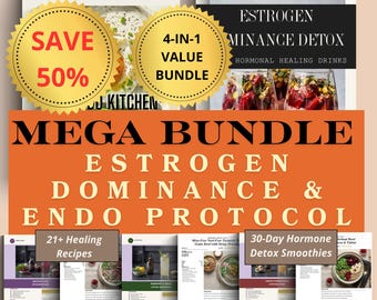 Endometriosis Diet Plan and Estrogen Dominance Guide 30 Day Hormone Detox Drinks Endo Kitchen Anti Inflammatory Belly Fat Meal Plan PDF Bund