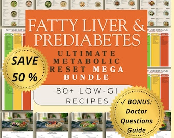 Fatty Liver Diet Plan and Prediabetes Meal Plan Insulin Resistance Food List NAFLD Reversal Guide Glucose Blood Sugar Stabilization PDF Bund