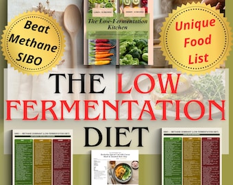 SIBO Methane Diet Plan and Low Fermentation food List 20 Low food map Recipes Methane Dominant Meal Plan imo Motility MMC Support PDF