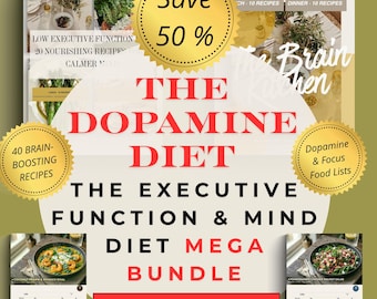 MIND Diet Plan and Low Executive Function Food List 40 Brain Health Recipes Brain Fog Relief ADHD Burnout Cognitive Decline Support PDF Bund