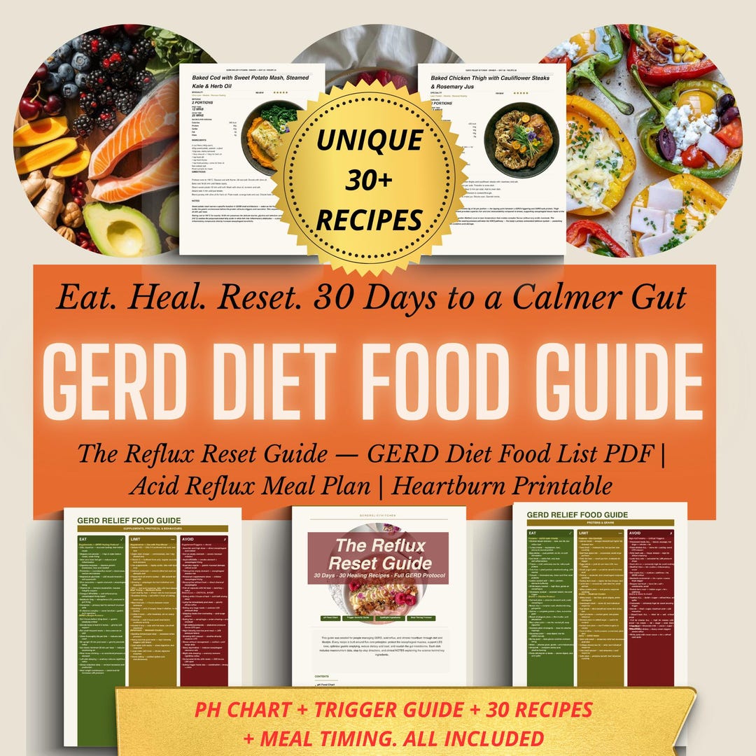Gerd Menu Plan Example GERD Diet Plan and Acid Reflux Food List 30 Heartburn Relief Recipes ...