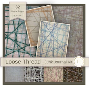 Loose Thread Yarn Fiber Textures Kit, Mixed Media Paper (Digital Download)