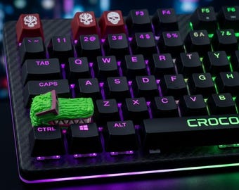 Cool Crocodile Artisan Keycap 2.25u pour Entrée/Maj | Porte-clés en résine lézard vert | Cadeau pour joueur de clavier mécanique personnalisé | Interrupteurs Cherry MX