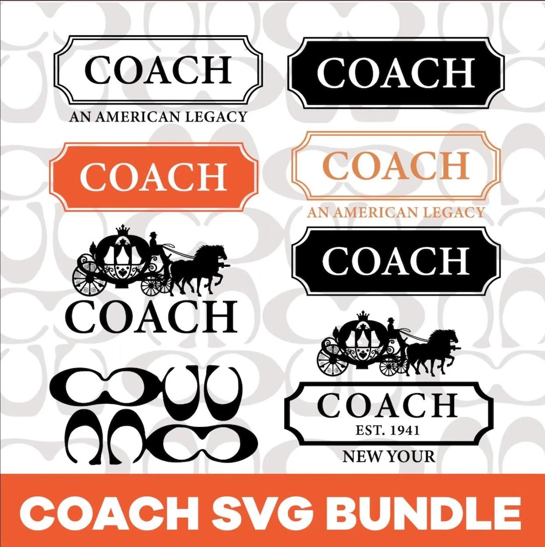 Coach Vintage Fashion Crest SVG Bundle, Preppy Varsity Graphics (Digital Download)
