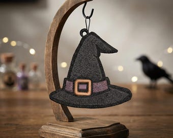 Witch Hat Embroidery Design, Halloween Witch Hat Machine Embroidery File, Spooky Hat Stitch Pattern, Fall Decor, Instant Download