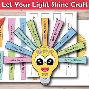 Let Your Light Shine Craft, Sunday School Activity (Digital Download)